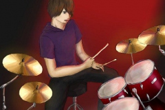 Alex am Schlagzeug